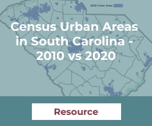 Census Urban Areas in South Carolina - 2010 vs 2020