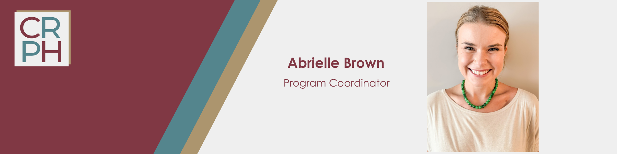 Headshot of Abrielle Brown with her program coordinator title